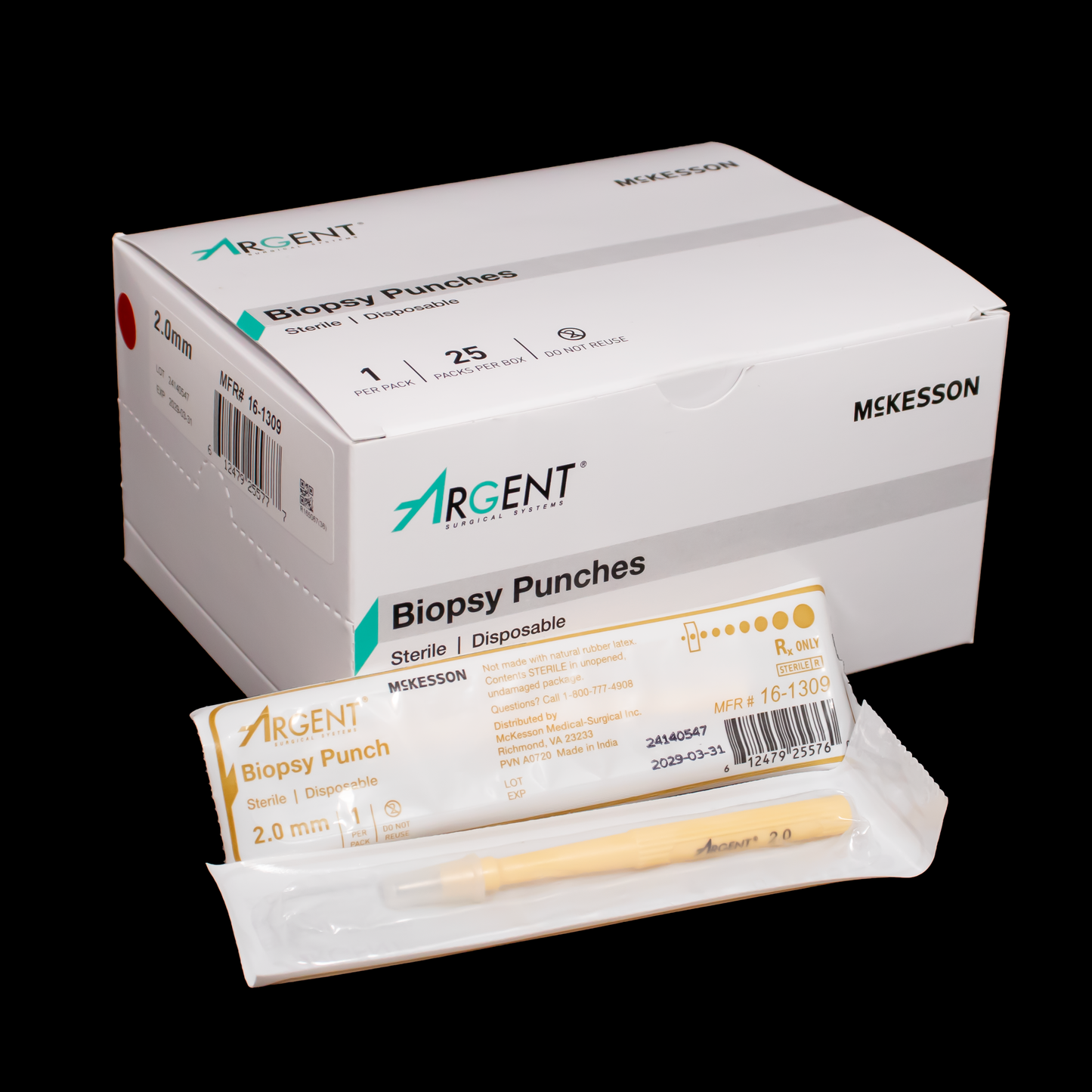 McKesson Biopsy Punch Argent Dermal - Obsidian Needles Obsidian Needles