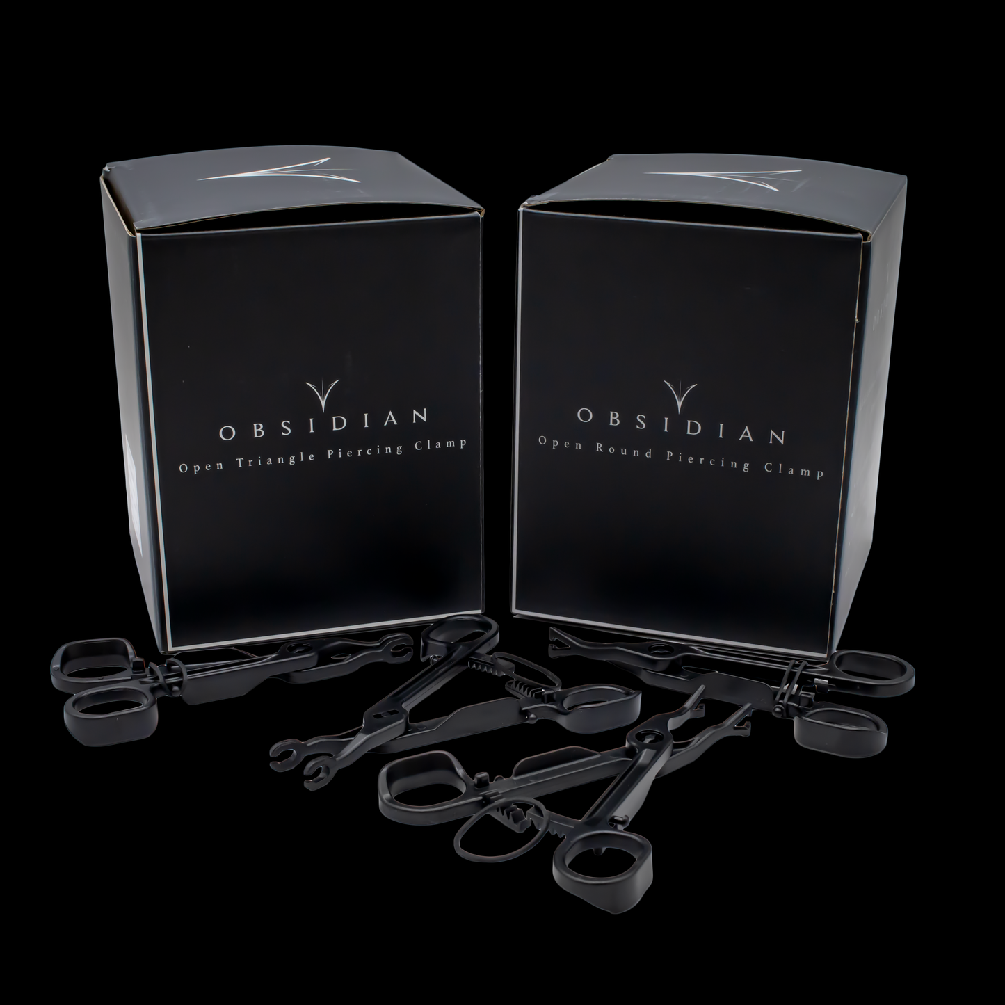 Sterilized Disposable Ratcheted Piercing Clamps- Box of 20 Obsidian Needles