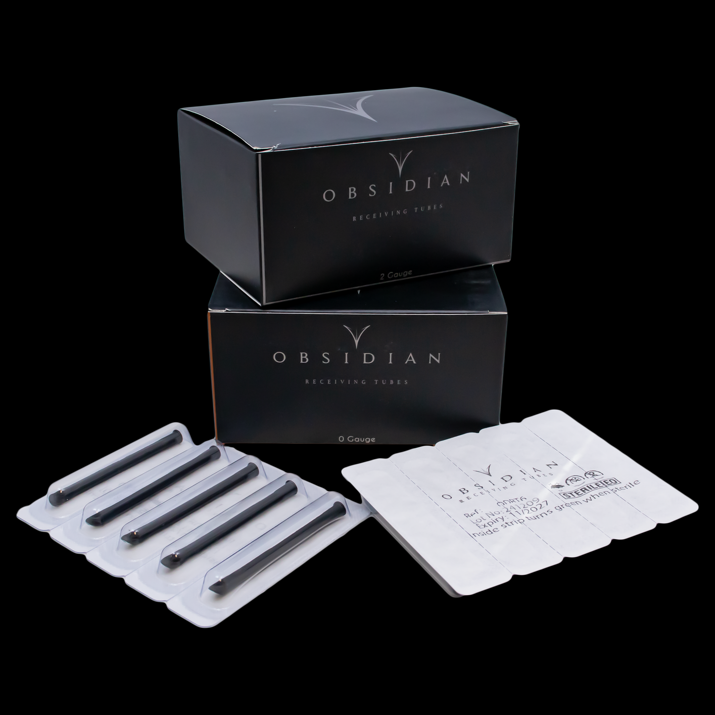 Disposable Multi-Angled Receiving Tubes - Box of 50 - Obsidian Needles Obsidian Needles