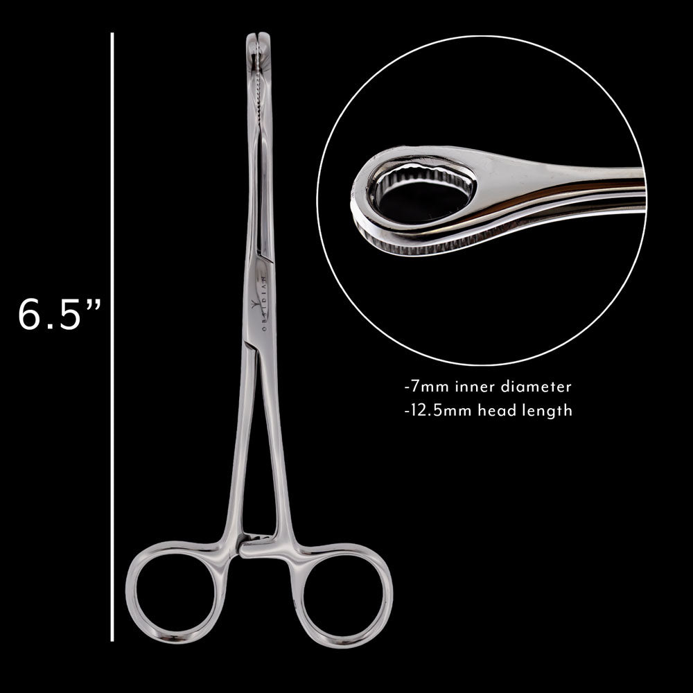 Non-Slotted Sponge Forceps 6.5" - Professional Foerster Standard Size - Obsidian Needles Obsidian Needles