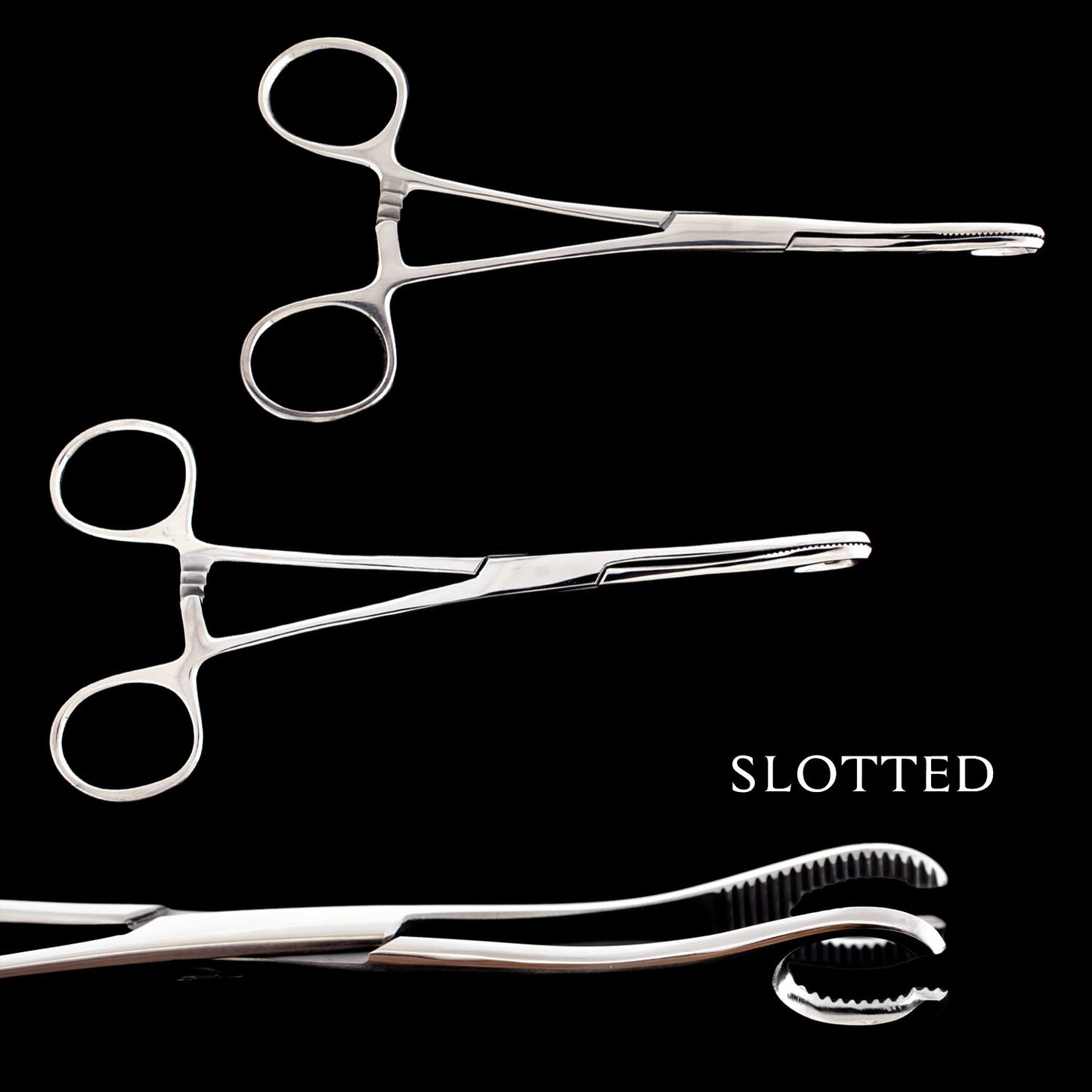 Slotted Sponge Forceps With Ratchet - Obsidian Needles Obsidian Needles