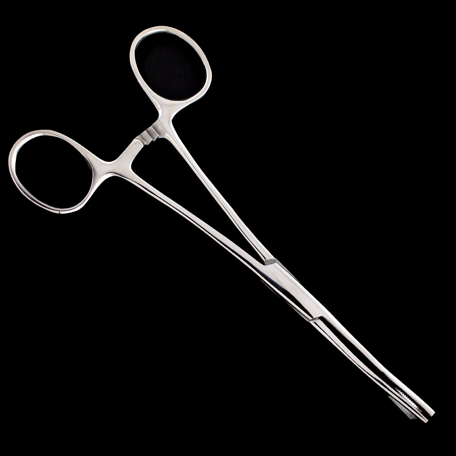 Non-Slotted Pennington Forceps with Ratchet 410 Surgical Steel - Obsidian Needles