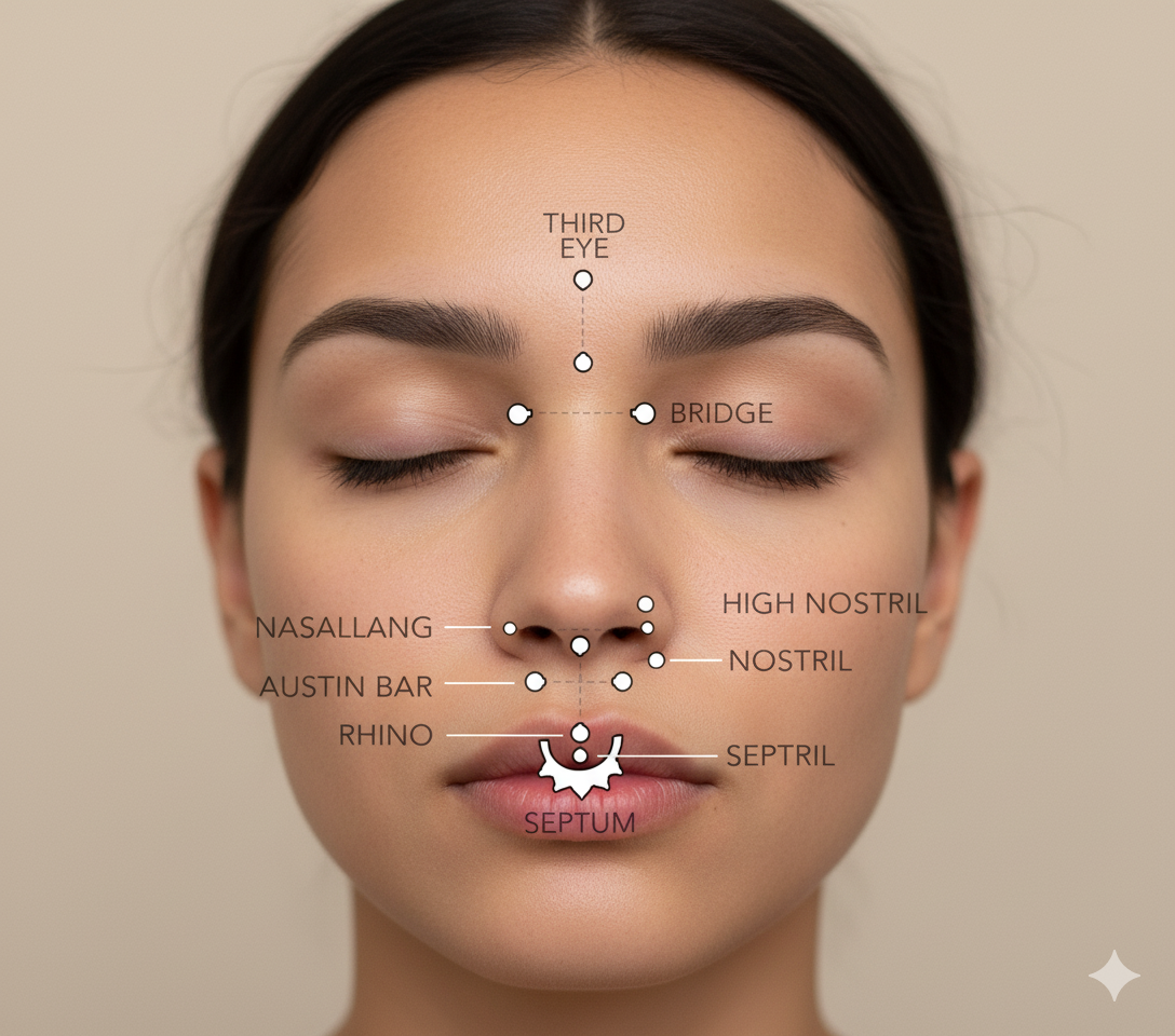 nose piercing position - nose