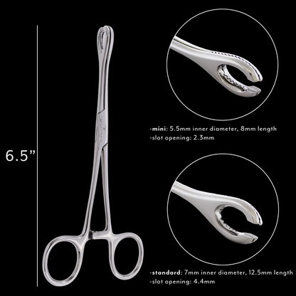 Slotted Sponge Forceps with Ratchet - Surgical Steel - Obsidian Needles
