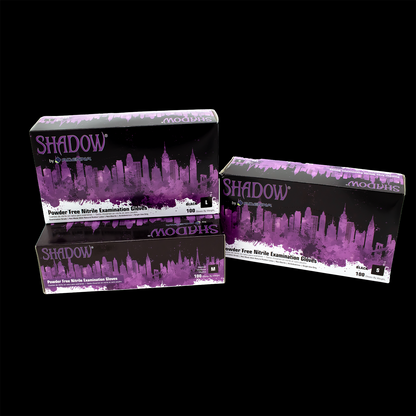 Shadow Black Heavy-Duty Powder-Free Nitrile Exam Gloves - Obsidian Needles