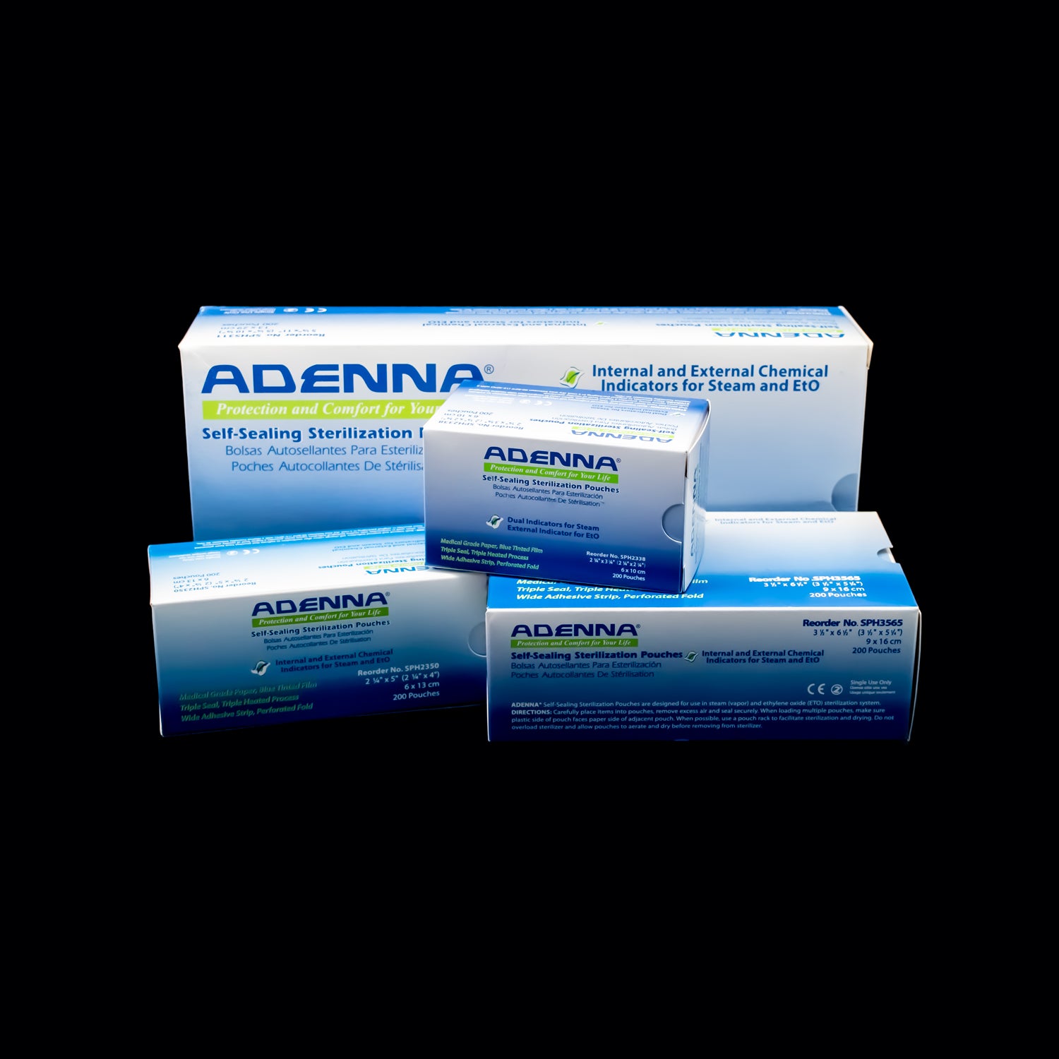 Adenna® Self-Sealing Sterilization Pouches - Obsidian Needles