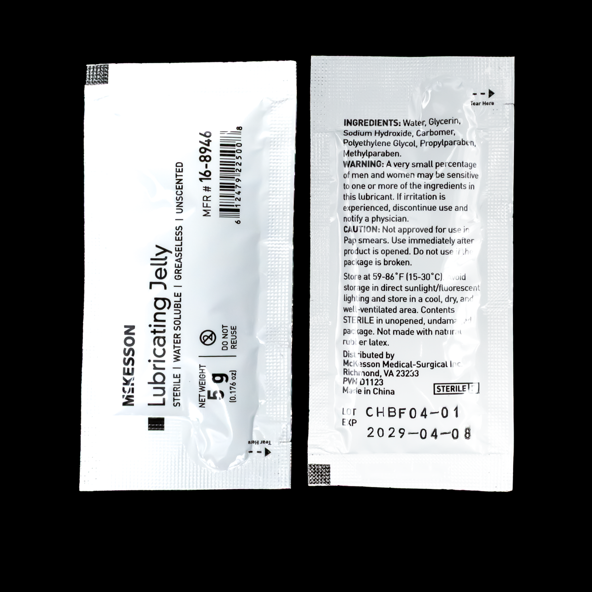 McKesson Sterile Lubricating Jelly 5g Single-Use Packets – 144 Count - Obsidian Needles Obsidian Needles