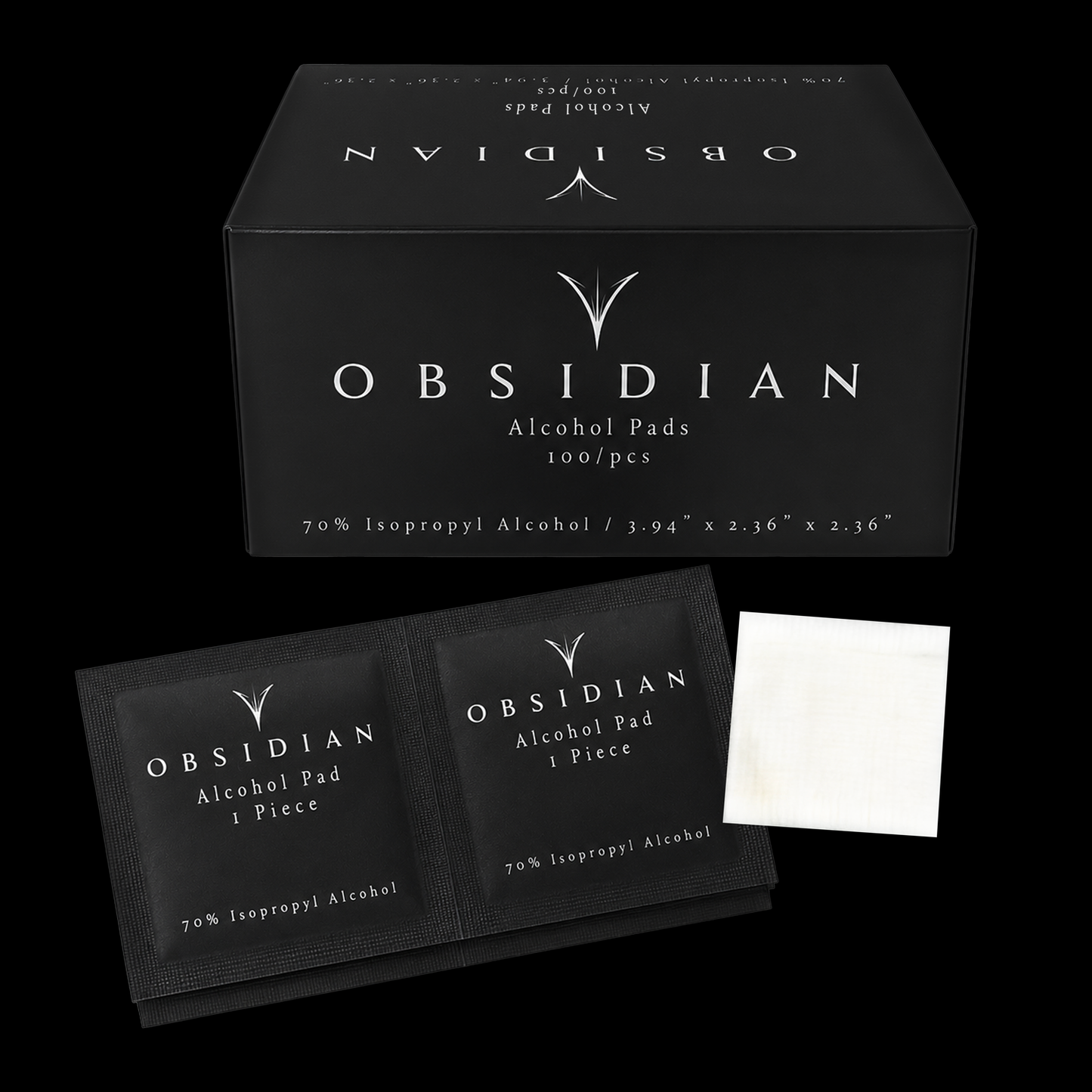 Obsidian 70% Isopropyl Alcohol Prep Pads - Obsidian Needles Obsidian Needles