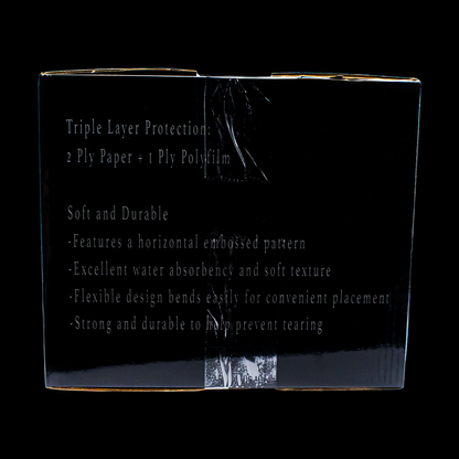 Obsidian Needle Client Bibs Black 3-Layer Disposable Piercing Tray Bibs Case of 500 - Obsidian Needles