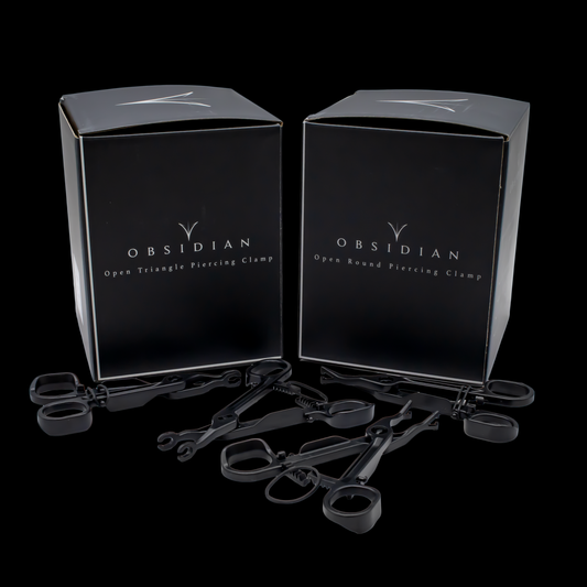 Sterilized Disposable Ratcheted Piercing Clamps- Box of 20 Obsidian Needles