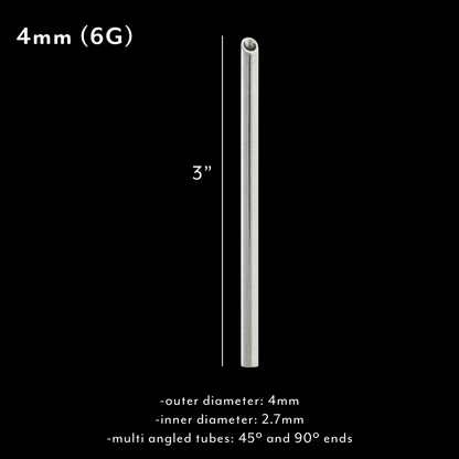 304 Stainless Steel Receiving Tubes Durable 3" Design - Obsidian Needles