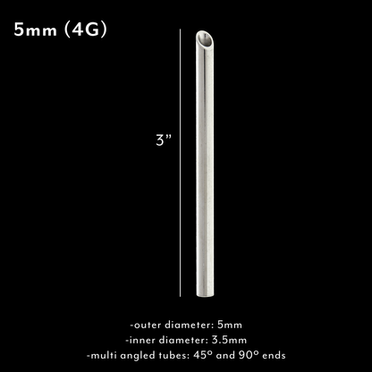 304 Stainless Steel Receiving Tubes Durable 3" Design - Obsidian Needles