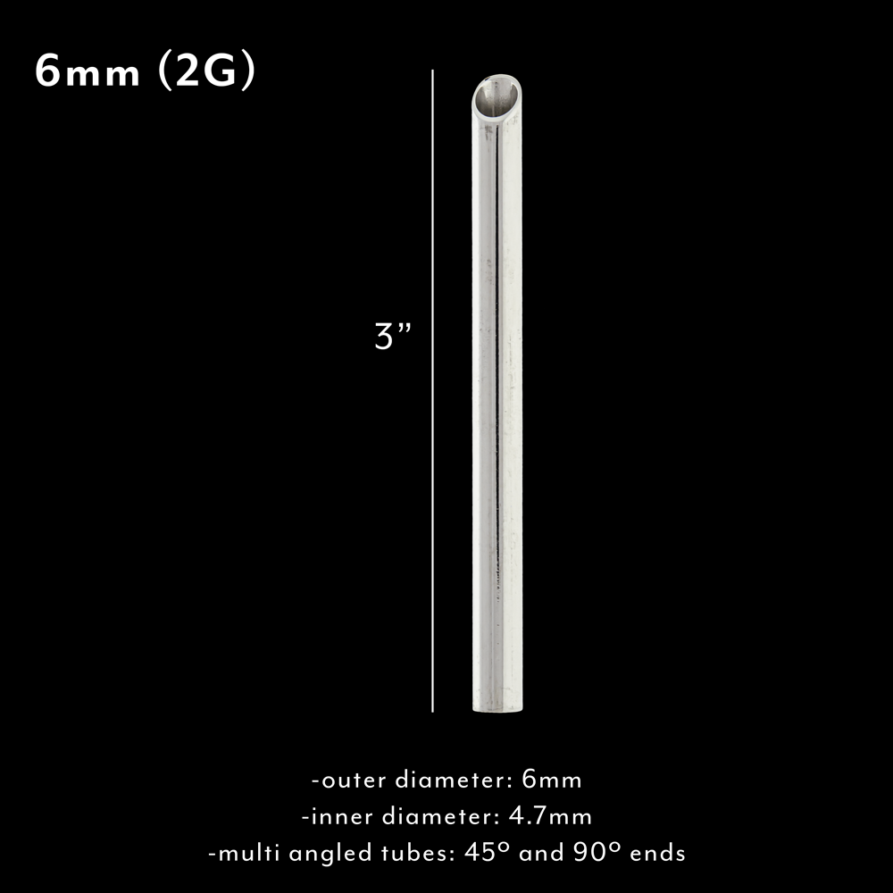 304 Stainless Steel Receiving Tubes Durable 3" Design - Obsidian Needles Obsidian Needles