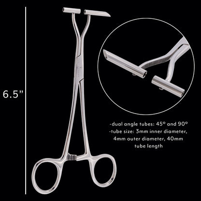 Straight Line Septum Piercing Forceps Surgical Steel 5" - Obsidian Needles