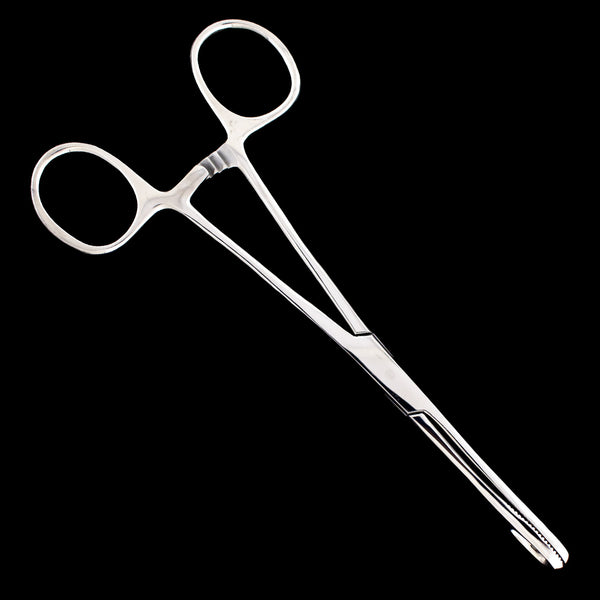 6.5? Non?Slotted Sponge Forceps with Ratchet – 410 Surgical Steel - Obsidian Needles