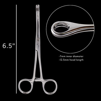 Non-Slotted Sponge Forceps  6.5" - Professional Foerster Standard Size - Obsidian Needles